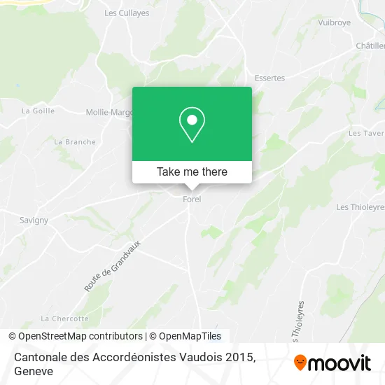 Cantonale des Accordéonistes Vaudois 2015 map