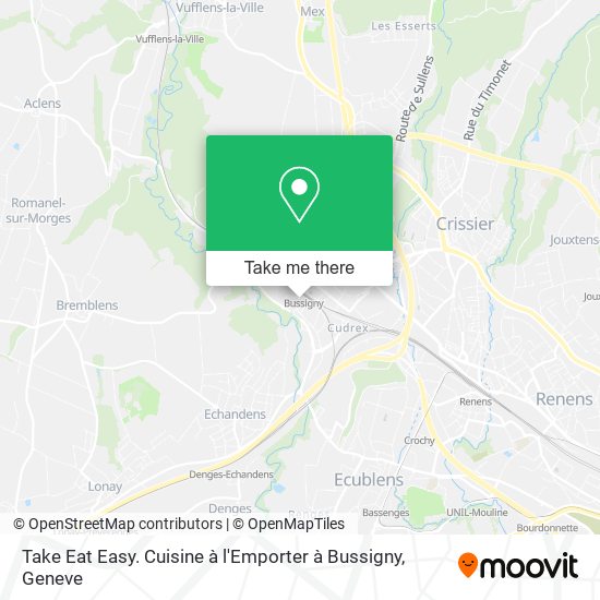 Take Eat Easy. Cuisine à l'Emporter à Bussigny map