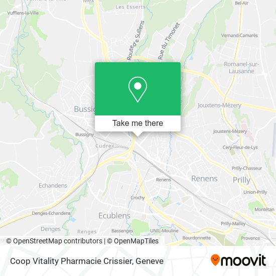 Coop Vitality Pharmacie Crissier map