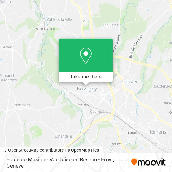 Ecole de Musique Vaudoise en Réseau - Emvr map