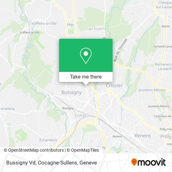Bussigny Vd, Cocagne-Sullens map