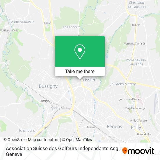 Association Suisse des Golfeurs Indépendants Asgi map