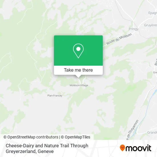Cheese-Dairy and Nature Trail Through Greyerzerland map