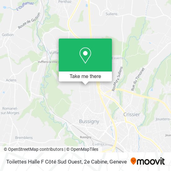 Toilettes Halle F Côté Sud Ouest, 2e Cabine map