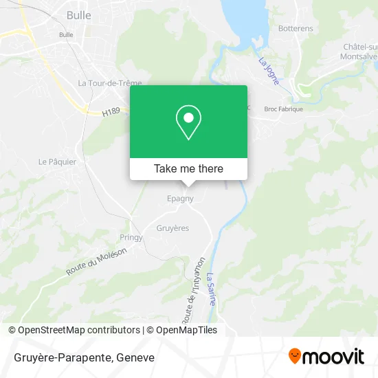 Gruyère-Parapente map