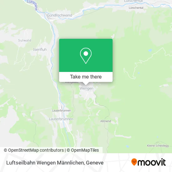 Luftseilbahn Wengen Männlichen map