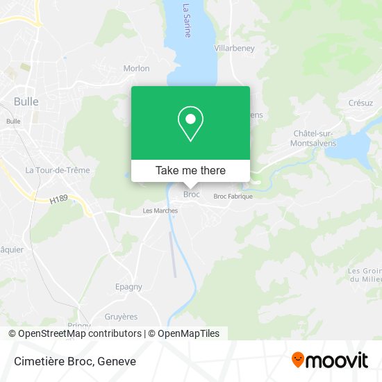 Cimetière Broc map