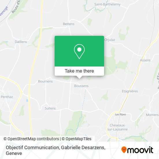 Objectif Communication, Gabrielle Desarzens map