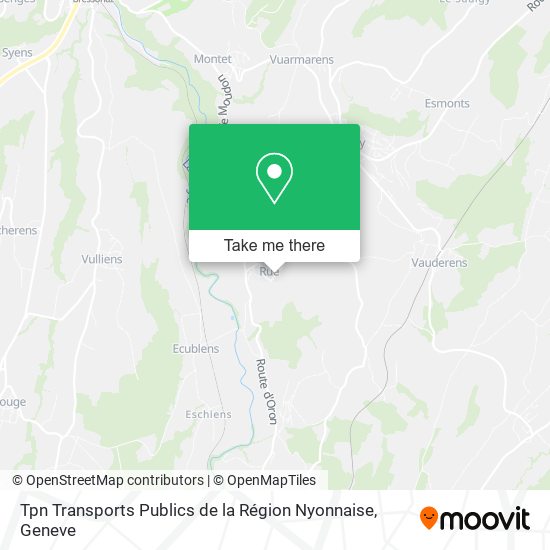 Tpn Transports Publics de la Région Nyonnaise map