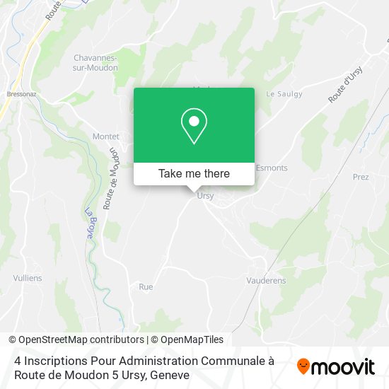 4 Inscriptions Pour Administration Communale à Route de Moudon 5 Ursy map