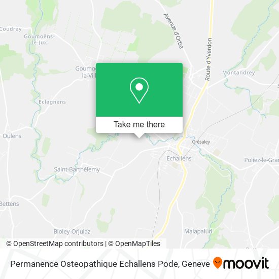 Permanence Osteopathique Echallens Pode map
