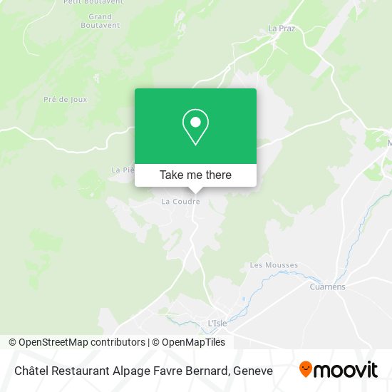 Châtel Restaurant Alpage Favre Bernard map