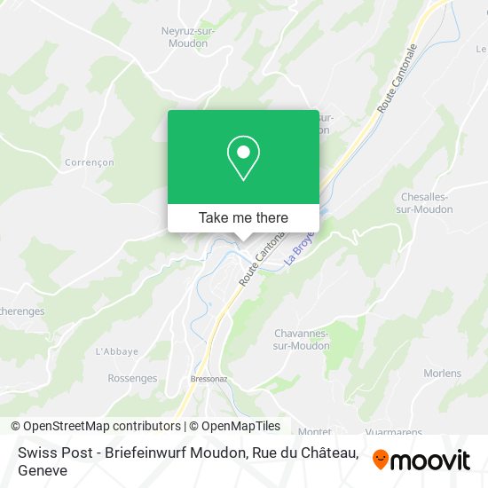 Swiss Post - Briefeinwurf Moudon, Rue du Château map