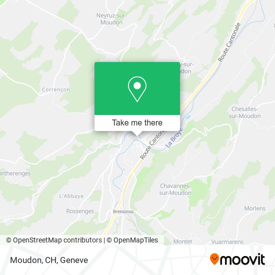 Moudon, CH map