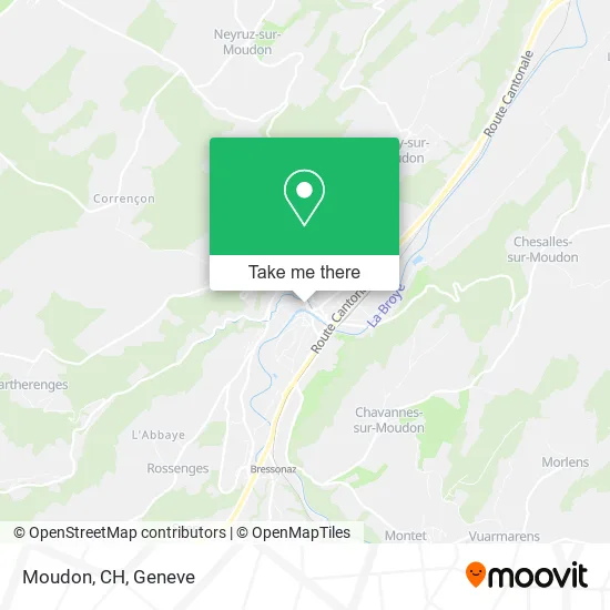 Moudon, CH map