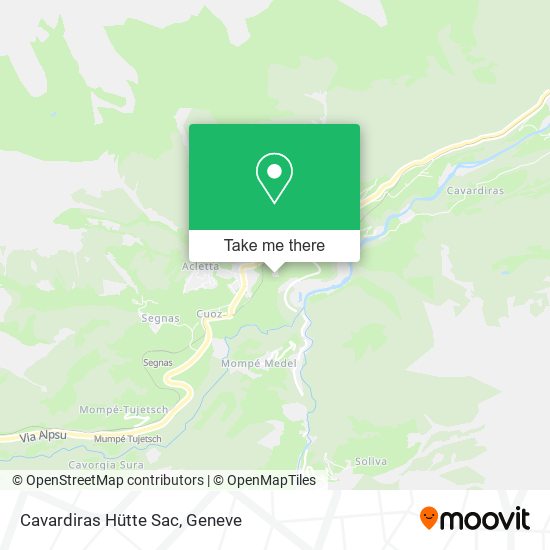 Cavardiras Hütte Sac map