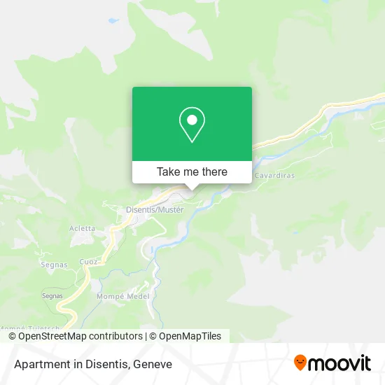 Apartment in Disentis map