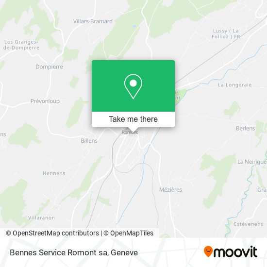 Bennes Service Romont sa map