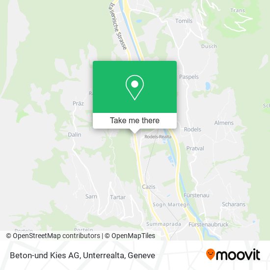 Beton-und Kies AG, Unterrealta map