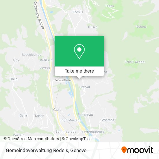 Gemeindeverwaltung Rodels map