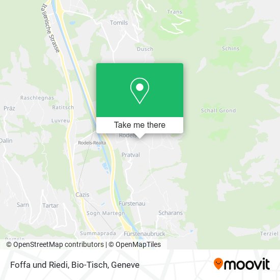 Foffa und Riedi, Bio-Tisch map