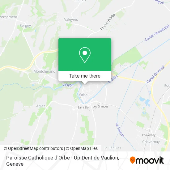 Paroisse Catholique d'Orbe - Up Dent de Vaulion plan