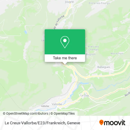 Le Creux-Vallorbe / E23 / Frankreich map