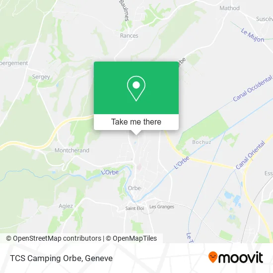 TCS Camping Orbe map
