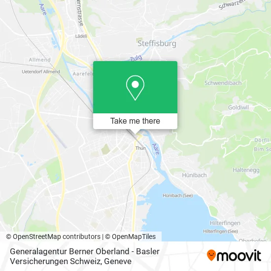 Generalagentur Berner Oberland - Basler Versicherungen Schweiz map