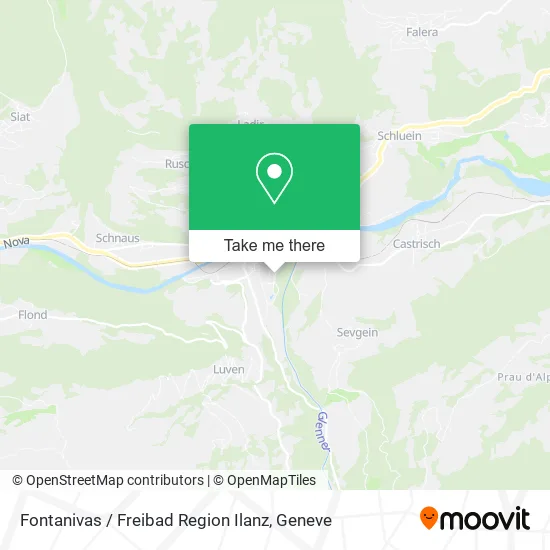 Fontanivas / Freibad Region Ilanz map