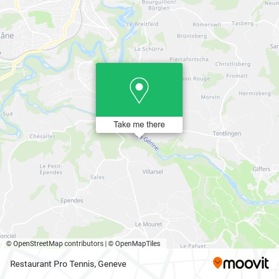 Restaurant Pro Tennis map