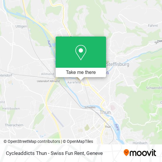 Cycleaddicts Thun - Swiss Fun Rent map