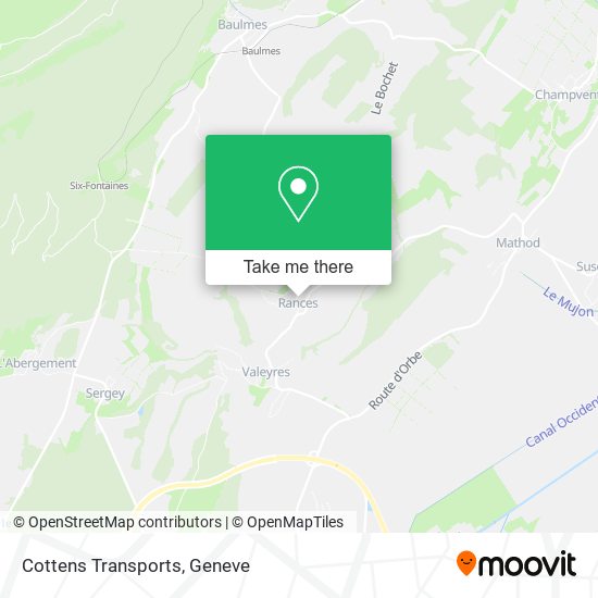 Cottens Transports map