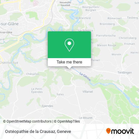 Ostéopathie de la Crausaz map