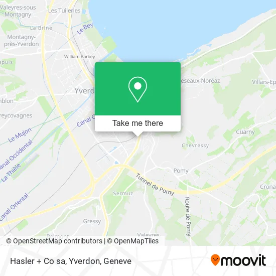 Hasler + Co sa, Yverdon map