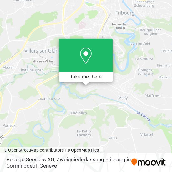 Vebego Services AG, Zweigniederlassung Fribourg in Corminboeuf map