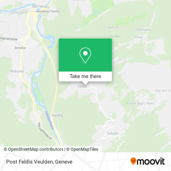 Post Feldis Veulden map