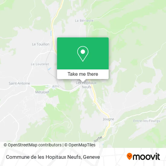 Commune de les Hopitaux Neufs map