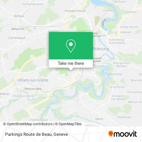 Parkings Route de Beau map