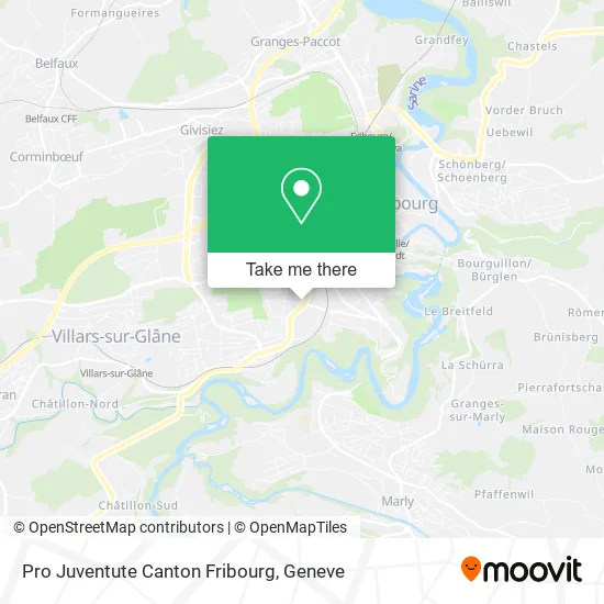 Pro Juventute Canton Fribourg map