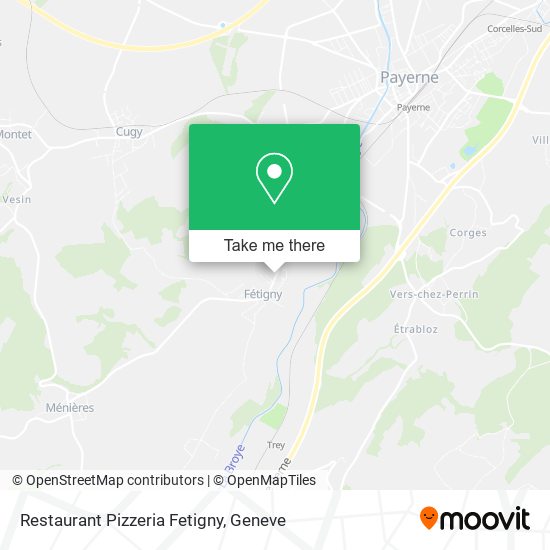 Restaurant Pizzeria Fetigny map