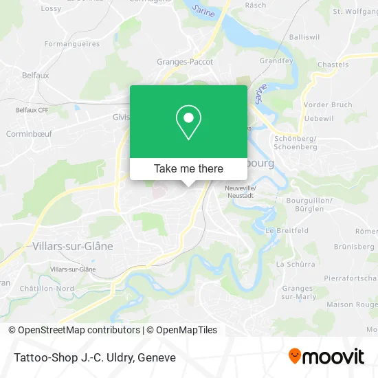 Tattoo-Shop J.-C. Uldry map