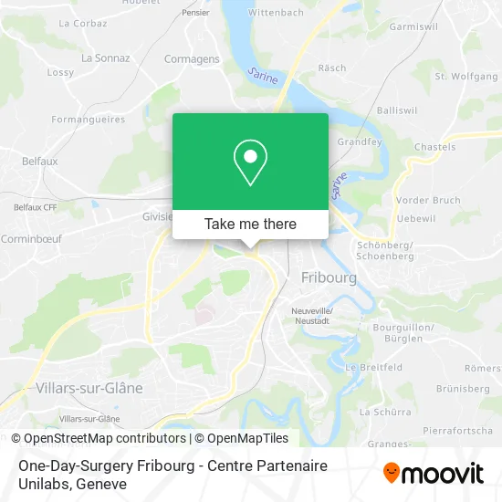 One-Day-Surgery Fribourg - Centre Partenaire Unilabs map