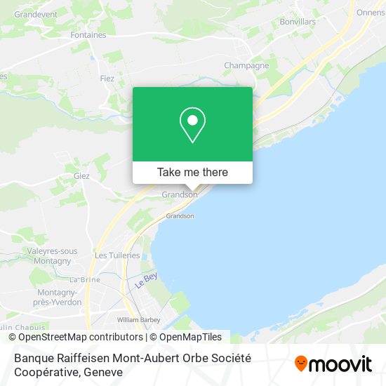 Banque Raiffeisen Mont-Aubert Orbe Société Coopérative map