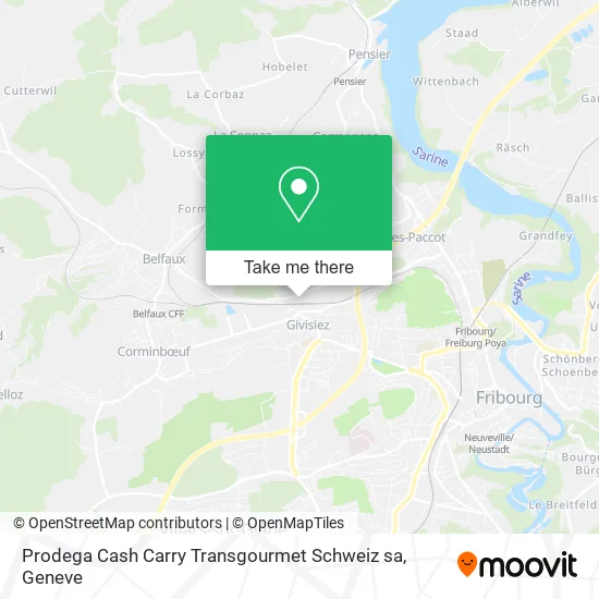 Prodega Cash Carry Transgourmet Schweiz sa map