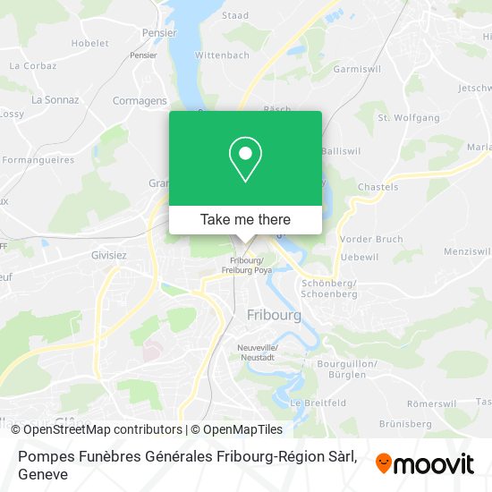 Pompes Funèbres Générales Fribourg-Région Sàrl map