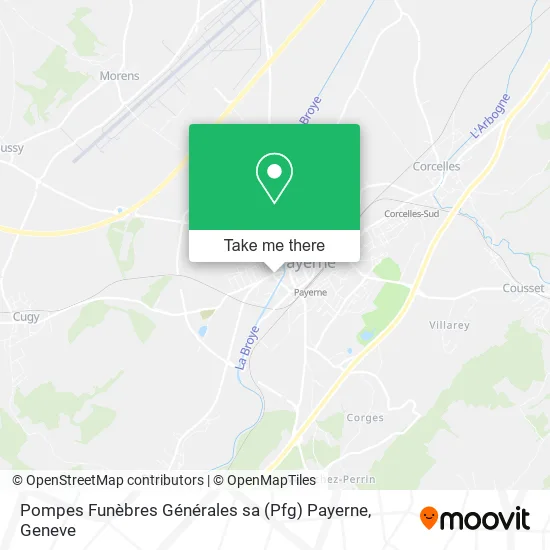 Pompes Funèbres Générales sa (Pfg) Payerne map