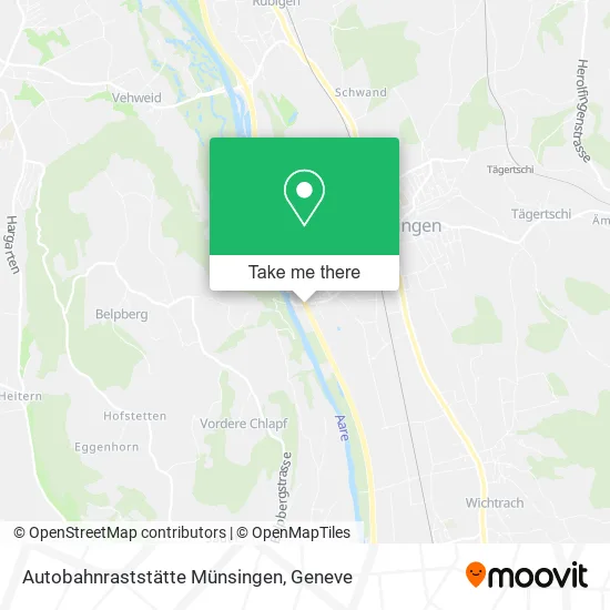 Autobahnraststätte Münsingen map