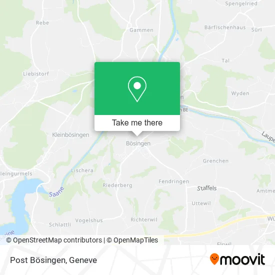 Post Bösingen map