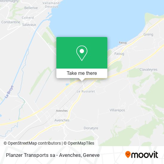 Planzer Transports sa - Avenches map